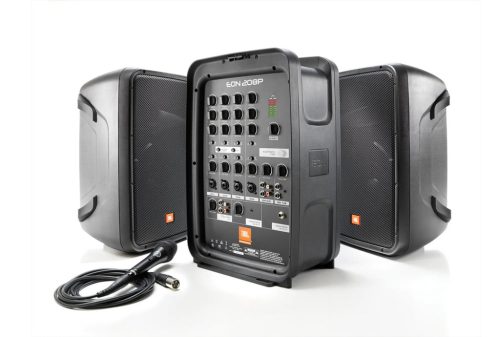 JBL EON208P hordozható, 300W-os PA hangrendszer keverőpulttal és Bluetooth kapcsolattal
