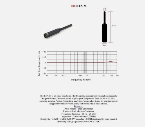 DBX DriveRack RTA-M – Referencia mérőmikrofon