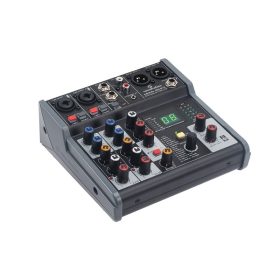  SOUNDSATION MIOMIX 202UFX - 4-csatornás Professzionális Audió keverő Digitális Multi-Effect és 24-bit/96kHz USB I/O hangkártyával