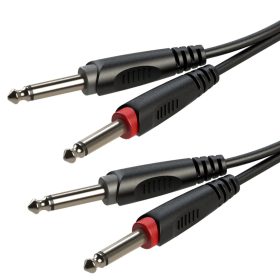   GL-2JM2JM15 - Adapter kábel: 2x6.3mm Jack papa MONO - 2x6.3mm Jack papa MONO / 1.5m
