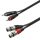 GL-2RCA2XF1 - Aszimmetrikus adapter kábel: 2xRCA papa - 2xXLR mama / 1m