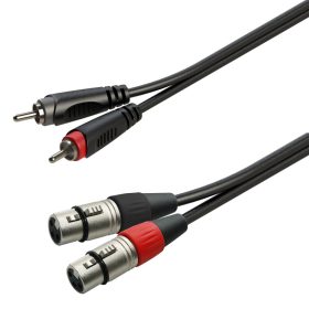   GL-2RCA2XF3 - Aszimmetrikus adapter kábel: 2xRCA papa - 2xXLR mama / 3m