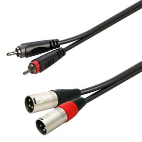   GL-2RCA2XM6 - Aszimmetrikus adapter kábel: 2xRCA papa - 2xXLR papa / 6m