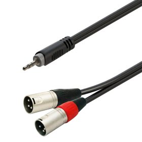   GL-JSm2XM1 - Szimmetrikus Y-adapter kábel: 3.5mm Jack papa SZTEREO - 2xXLR 3pólusú papa / 1.5m