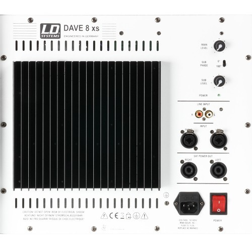 LD Systems DAVE 8 XS W aktív, kompakt 8"-os PA rendszer, fehér