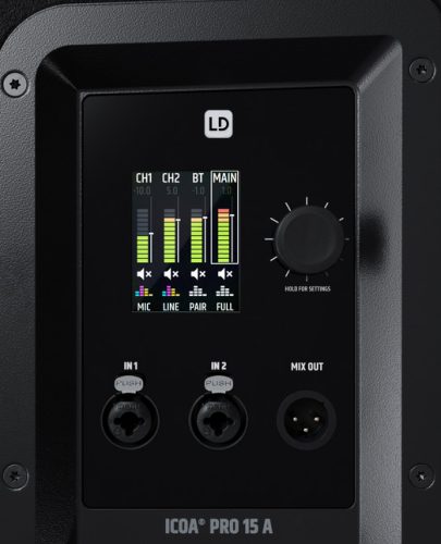 LD Systems ICOA PRO 15 A – 15" Aktív Koaxiális PA Hangfal, 1500W RMS, Bluetooth + App vezérlés