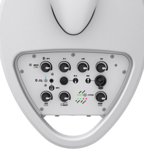LD Systems MAUI 5 GO W kompakt akkumulátorról működő aktív PA torony rendszer, beépített keverő és Bluetooth, fehér